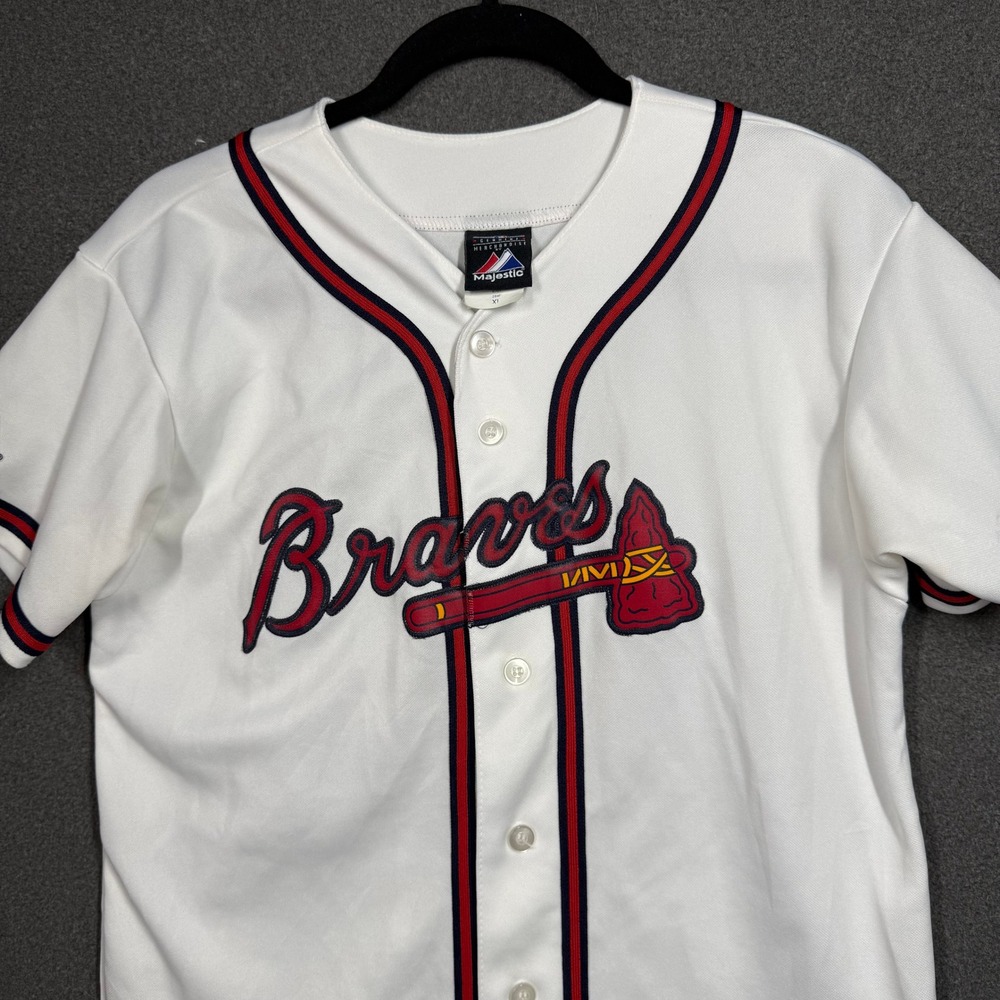 Atlanta Braves Heyward Youth XL Majestic Baseball Jersey White MLB Genuine